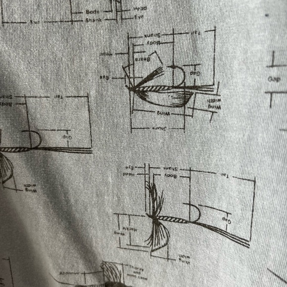 CLEARANCE Men’s M Light Blue Woolrich Fishing Lure Patterned Collared TShirt - Picture 4 of 8